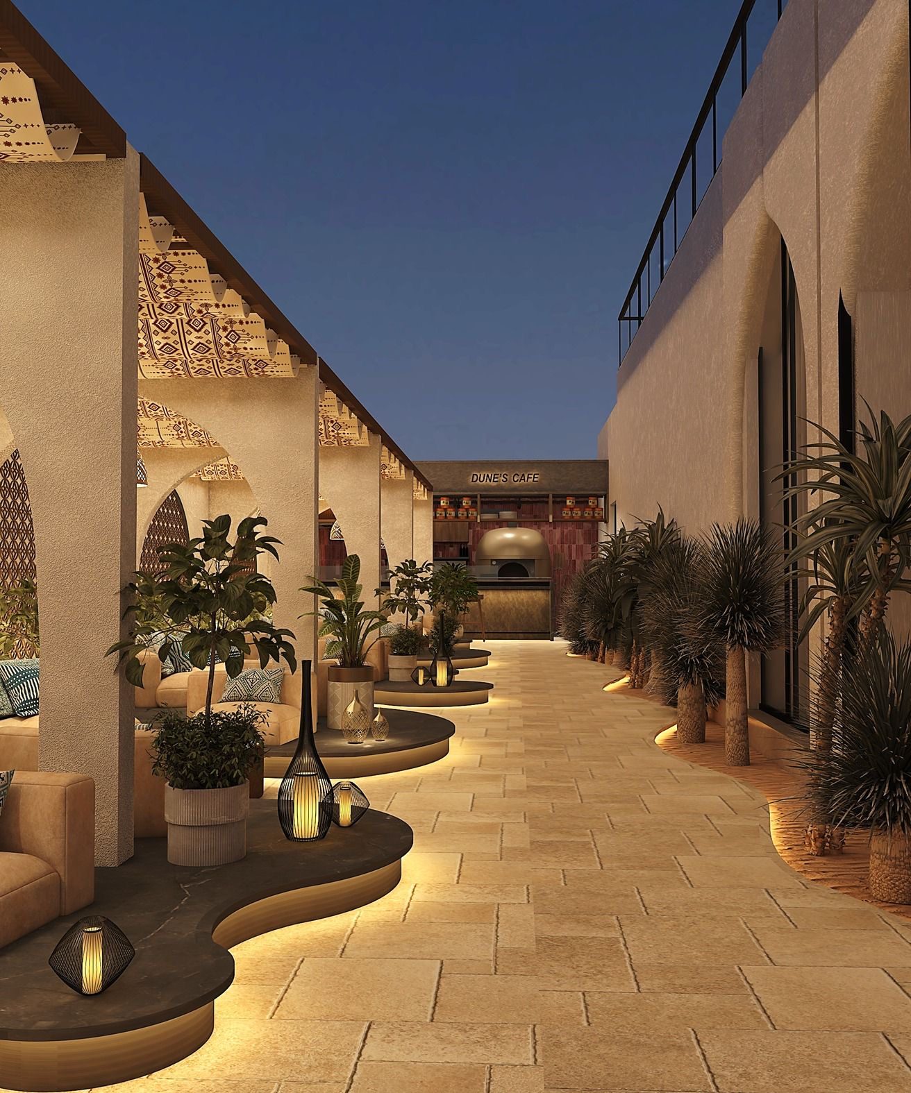 Dunoara terrace at dusk